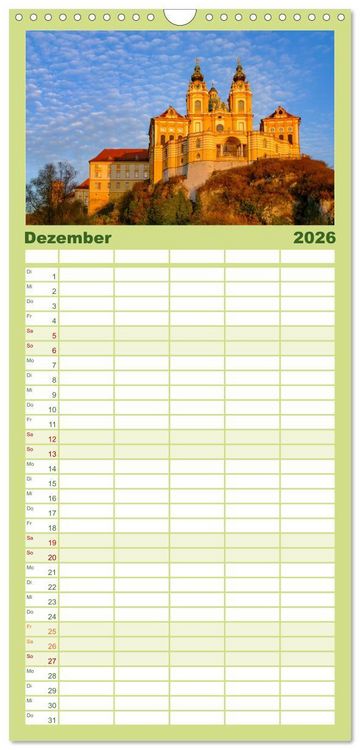 Produktbild: Familienplaner 2026 - &Ouml;sterreichs Donau mit 5 Spalten (Wandkalender, 21 x 45 cm) CALVENDO