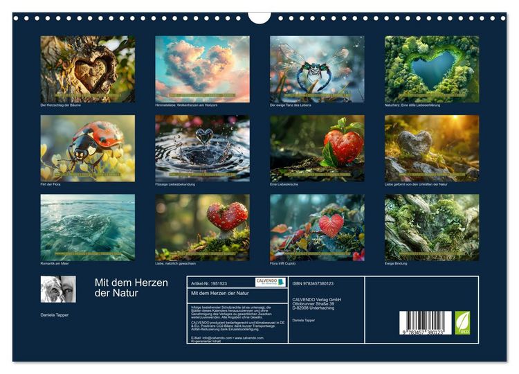 Produktbild: Mit dem Herzen der Natur (Wandkalender 2026 DIN A3 quer), CALVENDO Monatskalender
