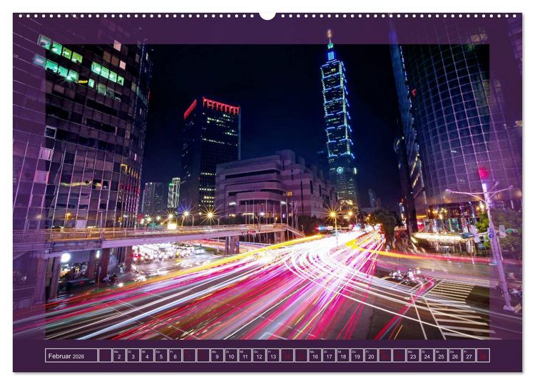 Produktbild: Metropolen - Asiens sch&ouml;nste St&auml;dte bei Nacht (hochwertiger Premium Wandkalender 2026 DIN A2 quer), Kunstdruck in Hochglanz