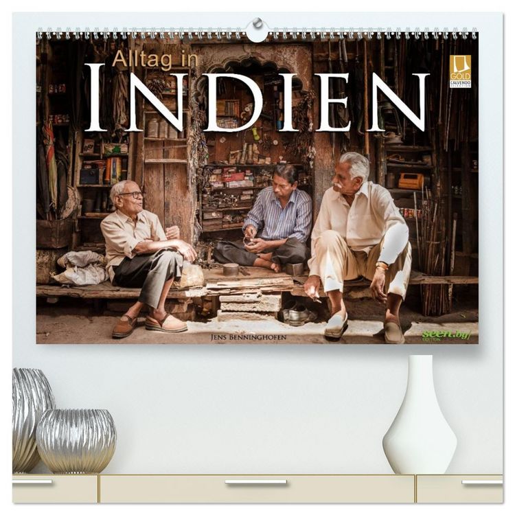 Produktbild: Alltag in Indien (hochwertiger Premium Wandkalender 2026 DIN A2 quer), Kunstdruck in Hochglanz