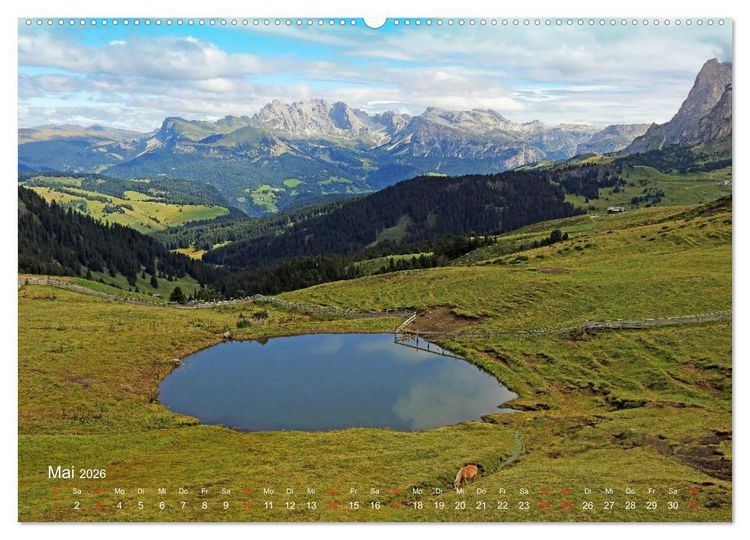 Produktbild: Urlaub auf der Seiser Alm (hochwertiger Premium Wandkalender 2026 DIN A2 quer), Kunstdruck in Hochglanz