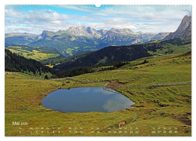 Produktbild: Urlaub auf der Seiser Alm (Wandkalender 2026 DIN A2 quer), CALVENDO Monatskalender