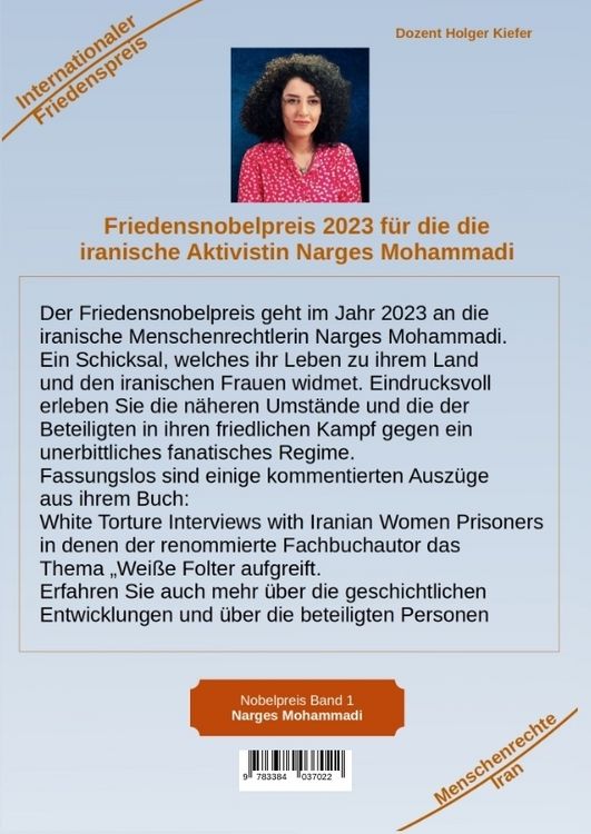 Produktbild: Friedensnobelpreis 2023 f&uuml;r die die iranische Aktivistin Narges Mohammadi