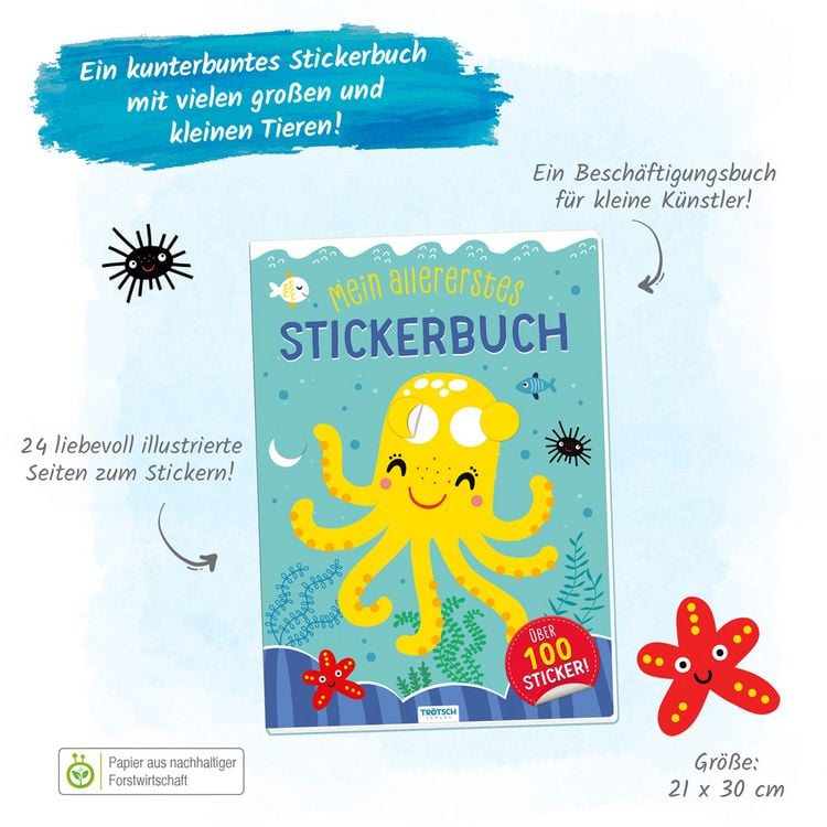 Produktbild: Tr&ouml;tsch Mein allererstes Stickerbuch Tintenfisch