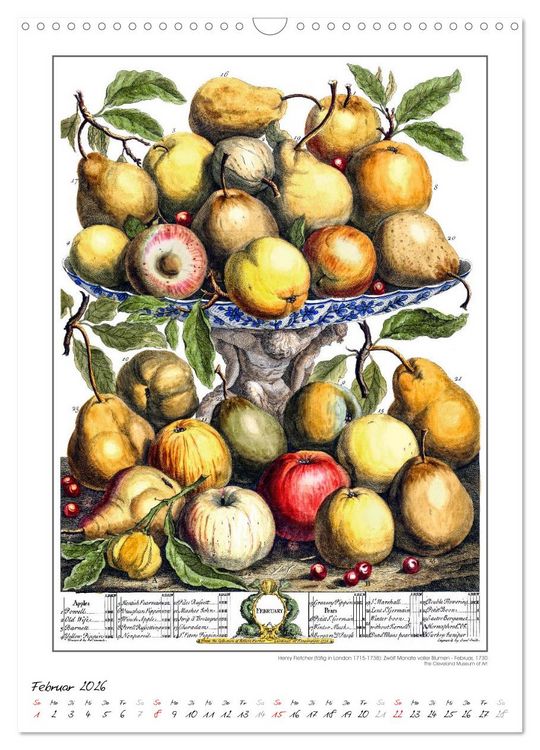 Produktbild: Henry Fletcher. Blumen und Fr&uuml;chte - Kunstkalender (Wandkalender 2026 DIN A3 hoch), CALVENDO Monatskalender