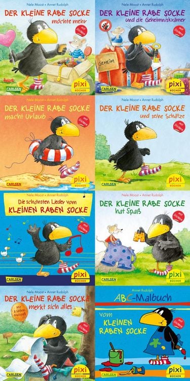 Produktbild: Pixi-8er-Set 193: Der kleine Rabe Socke (8x1 Exemplar)