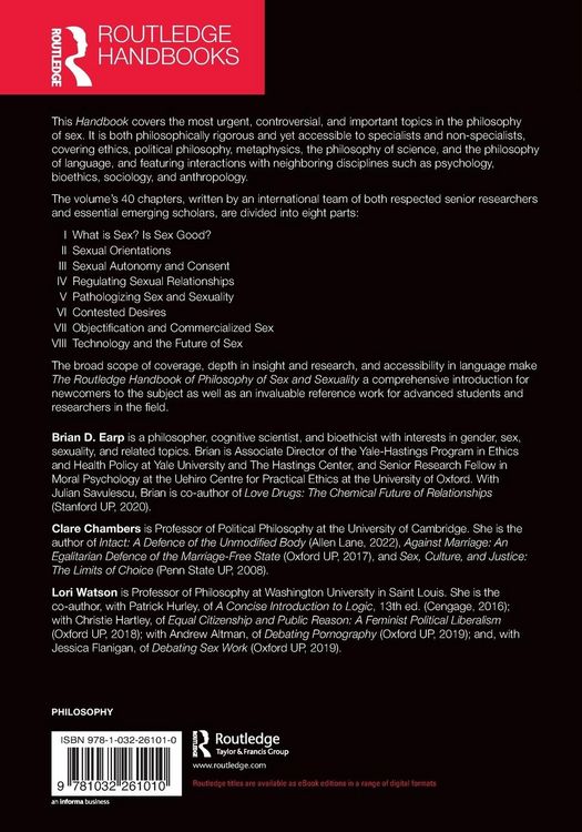 Produktbild: The Routledge Handbook of Philosophy of Sex and Sexuality