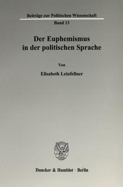 Produktbild: Der Euphemismus in der politischen Sprache.