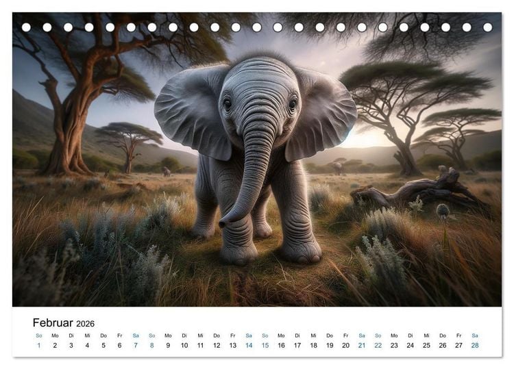 Produktbild: Baby-Tiere (Tischkalender 2026 DIN A5 quer), CALVENDO Monatskalender