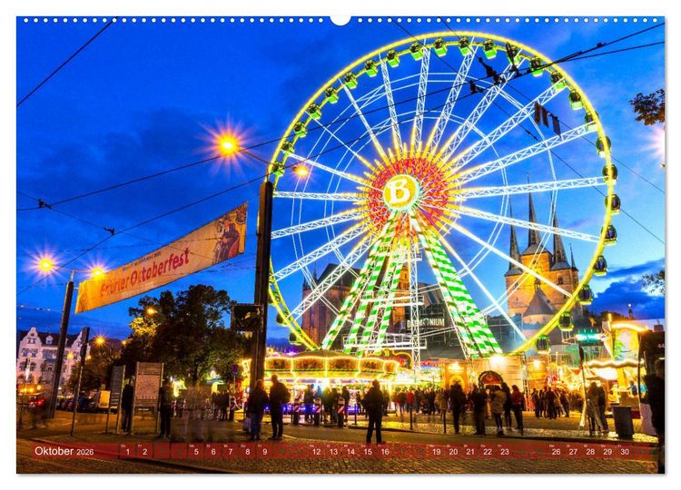 Produktbild: Landeshauptstadt Erfurt - Reise durch das sch&ouml;ne Th&uuml;ringen (Wandkalender 2026 DIN A2 quer), CALVENDO Monatskalender
