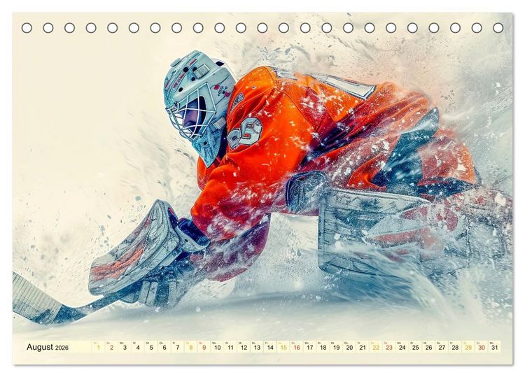 Produktbild: Eishockey - tolle Momente (Tischkalender 2026 DIN A5 quer), CALVENDO Monatskalender