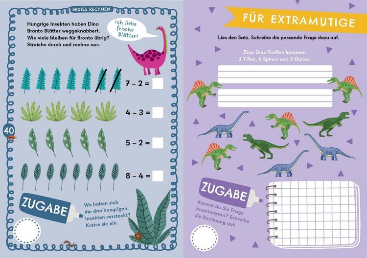 Produktbild: Rechenr&auml;tsel f&uuml;r mutige Kinder - Wilde Welt der Dinos - ab 6 Jahren