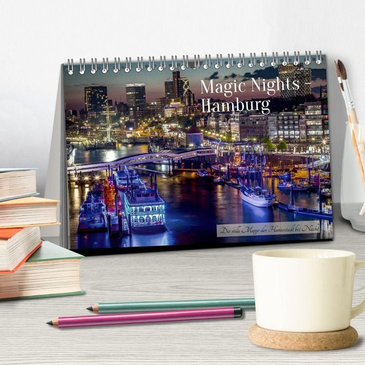 Produktbild: Magic Nights Hamburg (Tischkalender 2027 DIN A5 quer), CALVENDO Monatskalender