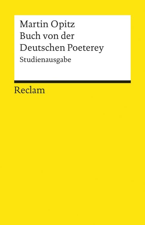 Produktbild: Buch von der Deutschen Poeterey (1624). Studienausgabe