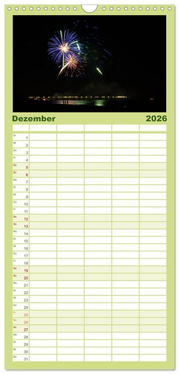 Produktbild: Familienplaner 2026 - Die Insel Usedom in Bildern mit 5 Spalten (Wandkalender, 21 x 45 cm) CALVENDO