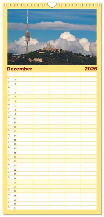 Produktbild: Familienplaner 2026 - BARCELONA - Metropole am Mittelmeer mit 5 Spalten (Wandkalender, 21 x 45 cm) CALVENDO