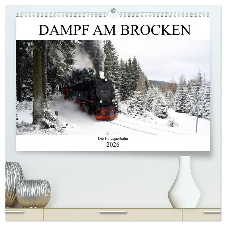 Produktbild: Dampf am Brocken - Die Harzquerbahn (hochwertiger Premium Wandkalender 2026 DIN A2 quer), Kunstdruck in Hochglanz