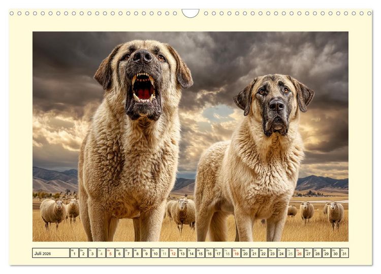 Produktbild: Kangal - Besch&uuml;tzer der Herde. Starke, selbstst&auml;ndige und furchtlose Hunde (Wandkalender 2026 DIN A3 quer), CALVENDO Monatskalender