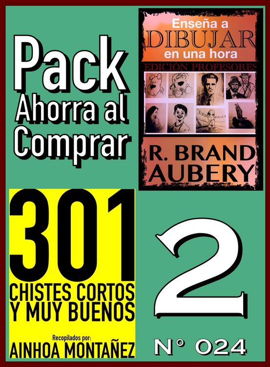 Produktbild: Pack Ahorra al Comprar 2 (N&ordm; 024): 301 Chistes Cortos y Muy Buenos & Ense&ntilde;a a dibujar en una hora