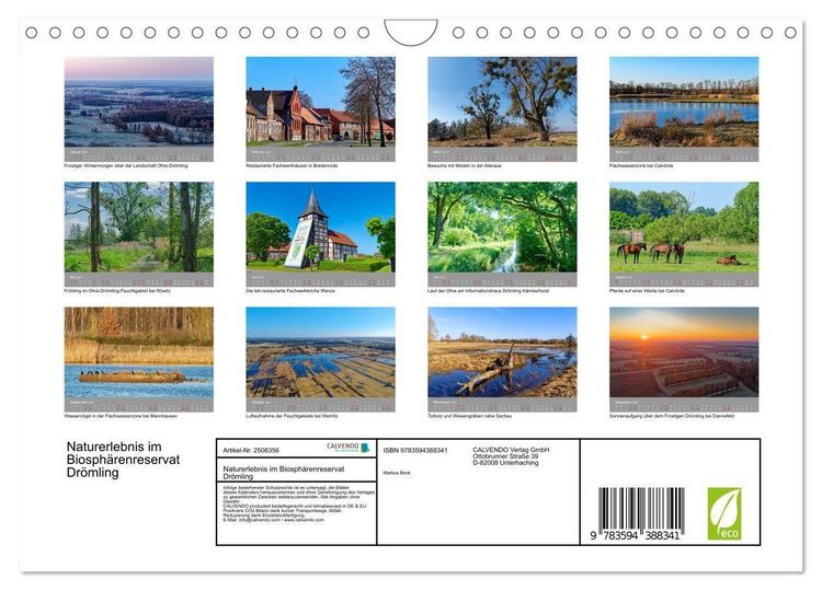 Produktbild: Naturerlebnis im Biosph&auml;renreservat Dr&ouml;mling (Wandkalender 2027 DIN A4 quer), CALVENDO Monatskalender