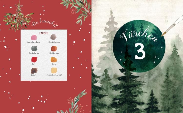 Produktbild: Mein Adventskalender-Buch: Winter-Watercolor-Land