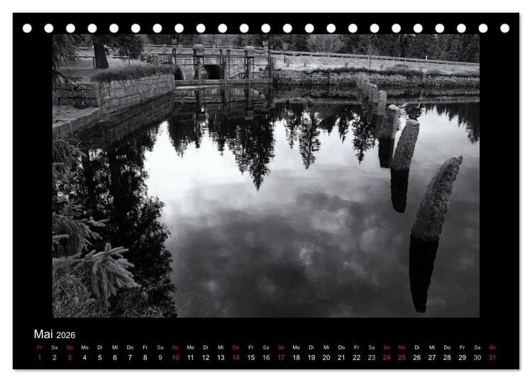 Produktbild: Harz-Bilder in monochrome (Tischkalender 2026 DIN A5 quer), CALVENDO Monatskalender
