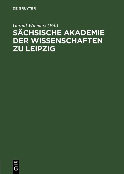 Produktbild: S&auml;chsische Akademie der Wissenschaften zu Leipzig