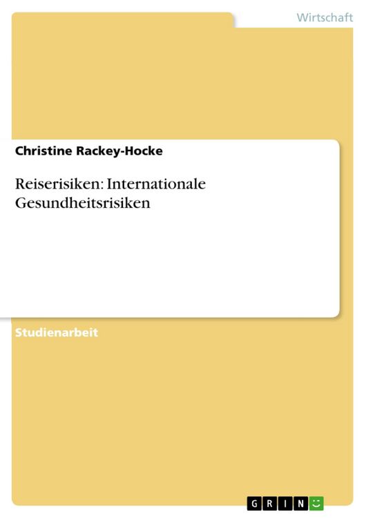 Produktbild: Reiserisiken: Internationale Gesundheitsrisiken