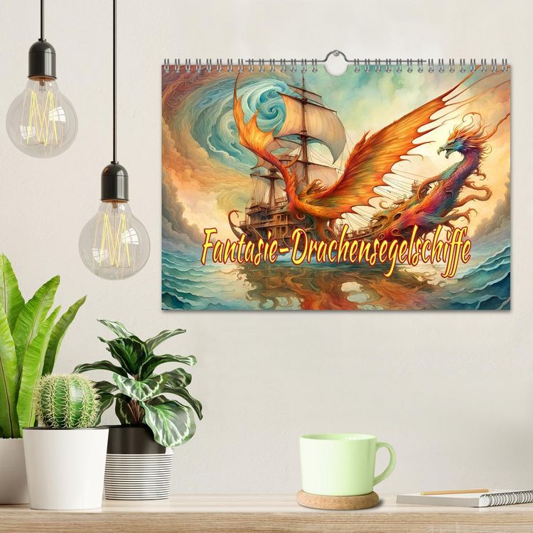 Produktbild: Fantasie-Drachensegelschiffe (Wandkalender 2026 DIN A4 quer), CALVENDO Monatskalender