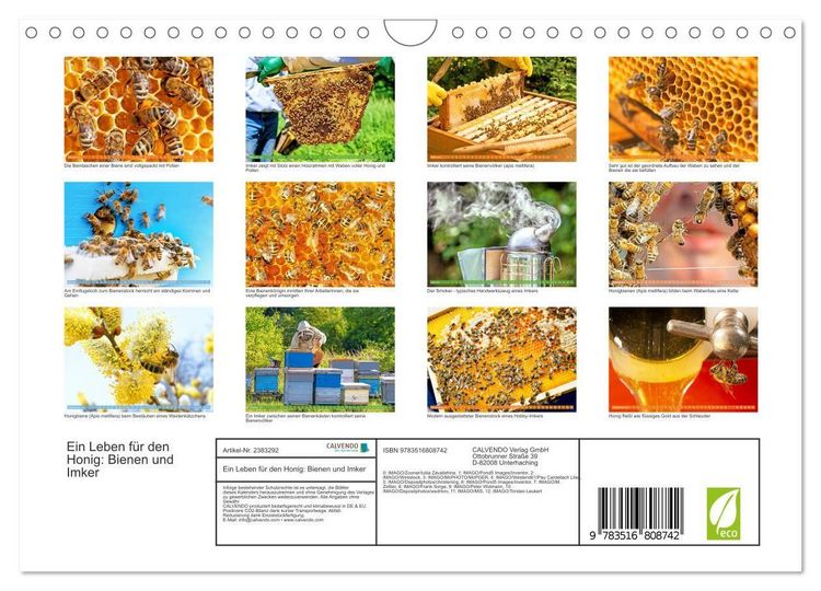 Produktbild: Ein Leben f&uuml;r den Honig: Bienen und Imker (Wandkalender 2027 DIN A4 quer), CALVENDO Monatskalender