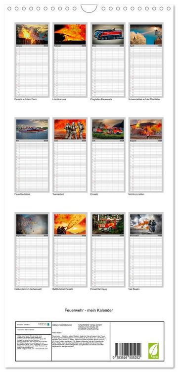 Produktbild: Familienplaner 2026 - Feuerwehr - mein Kalender mit 5 Spalten (Wandkalender, 21 x 45 cm) CALVENDO
