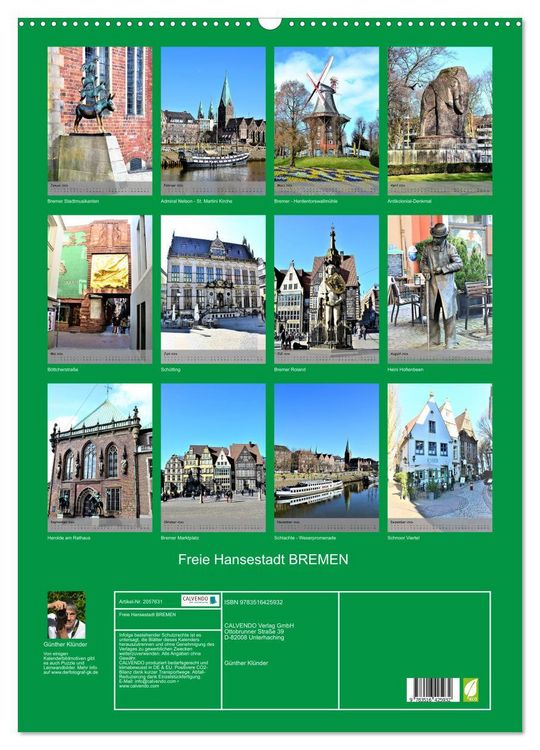 Produktbild: Freie Hansestadt BREMEN (Wandkalender 2026 DIN A2 hoch), CALVENDO Monatskalender