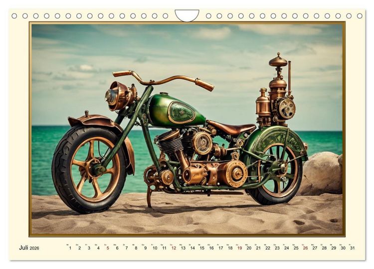 Produktbild: Motorr&auml;der im Steampunk-Style (Wandkalender 2026 DIN A4 quer), CALVENDO Monatskalender
