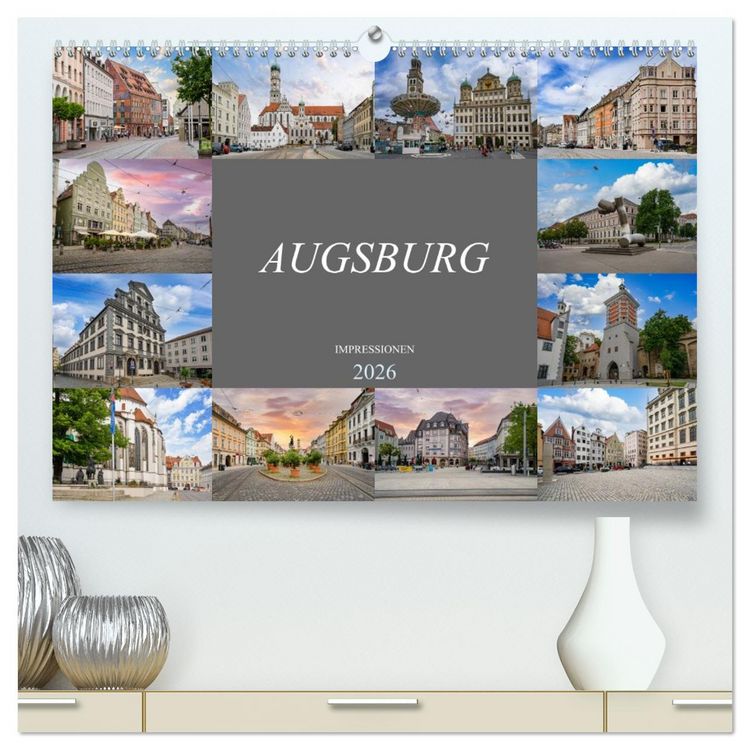 Produktbild: Augsburg Impressionen (hochwertiger Premium Wandkalender 2026 DIN A2 quer), Kunstdruck in Hochglanz