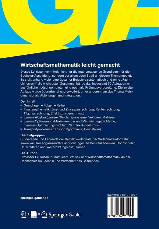 Produktbild: Wirtschaftsmathematik leicht gemacht