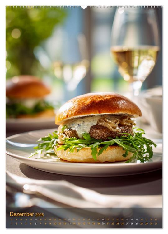 Produktbild: Burger Kalender - Foodporn f&uuml;r echte Burgerfans (hochwertiger Premium Wandkalender 2026 DIN A2 hoch), Kunstdruck in Hochglanz