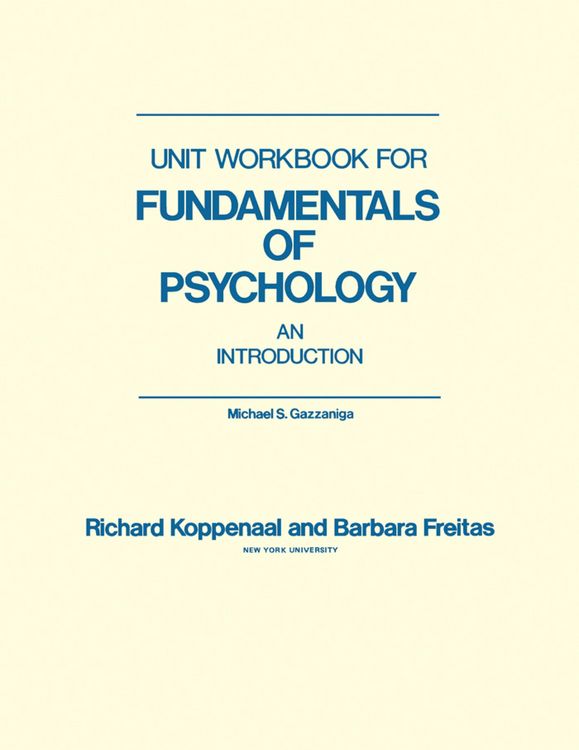 Produktbild: Unit Workbook for Fundamentals of Psychology