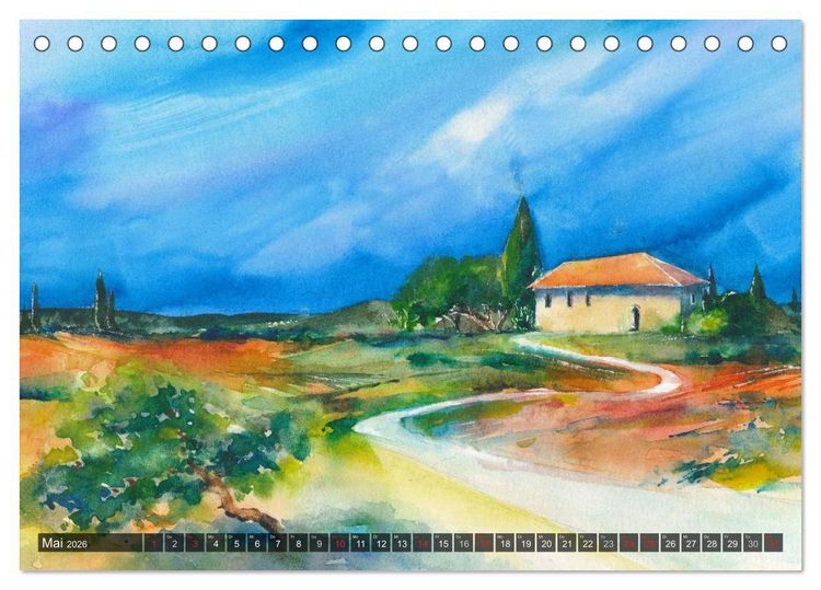 Produktbild: Landschaft in Aquarell (Tischkalender 2026 DIN A5 quer), CALVENDO Monatskalender