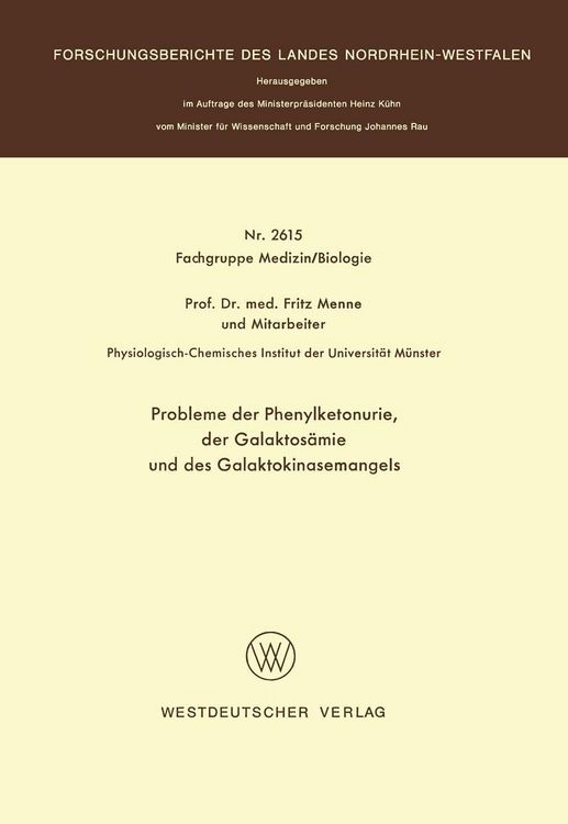 Produktbild: Probleme der Phenylketonurie, der Galaktos&auml;mie und des Galaktokinasemangels