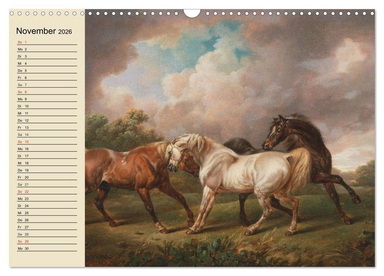 Produktbild: Pferde-&Ouml;lgem&auml;lde. Die Kunst der alten Meister (Wandkalender 2026 DIN A3 quer), CALVENDO Monatskalender