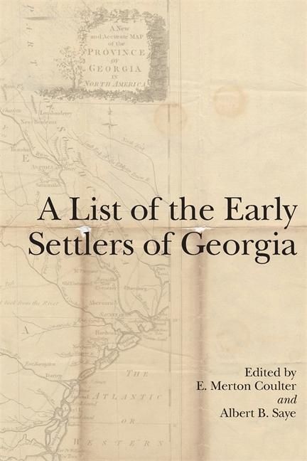 Produktbild: A List of the Early Settlers of Georgia