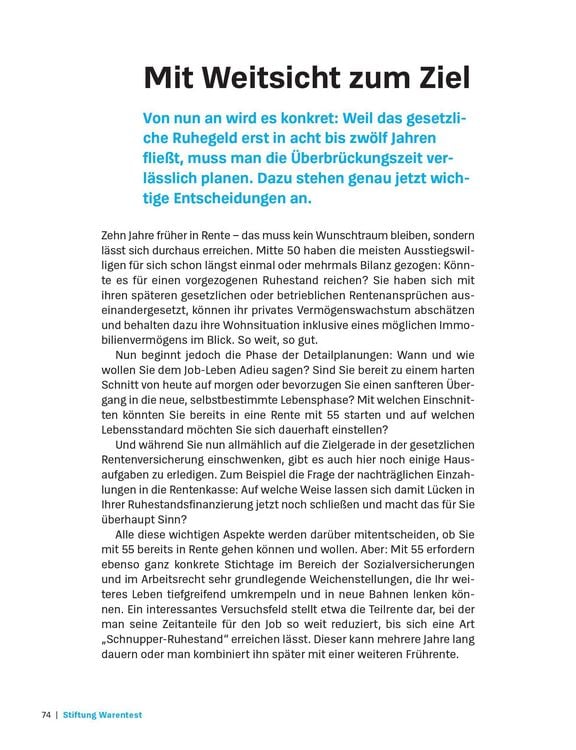 Produktbild: Fr&uuml;her in Rente und Ruhestand