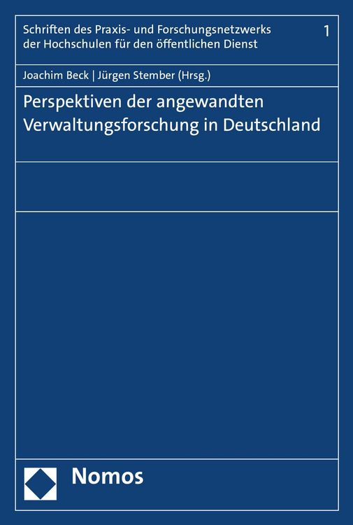 Produktbild: Perspektiven der angewandten Verwaltungsforschung in Deutschland