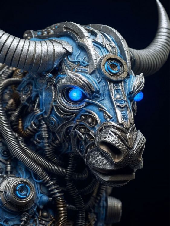 Produktbild: CALVENDO Puzzle B&uuml;ffel - ein Cyborg Tier in Verbindung mit Elementen des Steampunk | 1000 Teile Lege-Gr&ouml;&szlig;e 64x48cm Foto-Puzzle f&uuml;r gl&uuml;ckliche Stunden