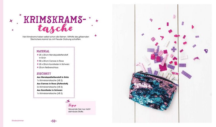 Produktbild: Das Glitzer-N&auml;hbuch &ndash; N&auml;hprojekte mit Pailletten-, Metallic- und Glitzerstoffen f&uuml;r Kinder