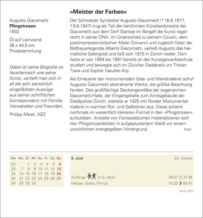 Produktbild: Kunst Tagesabrei&szlig;kalender 2027 - Kulturkalender - K&uuml;nstler, Werke, Museen