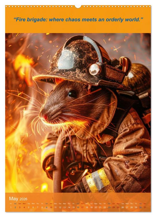 Produktbild: The beastly funny firefighters (High Quality Premium Wall Calendar 2026 DIN A2 portrait),CALVENDO 12 Month Wall Calendar