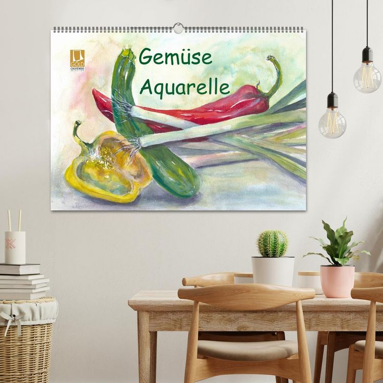 Produktbild: Gem&uuml;se Aquarelle (Wandkalender 2026 DIN A2 quer), CALVENDO Monatskalender