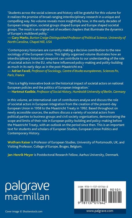 Produktbild: Societal Actors in European Integration