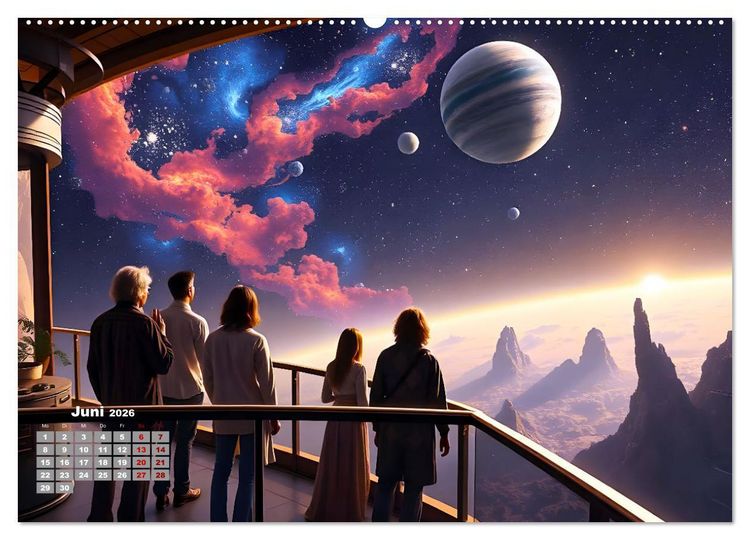 Produktbild: Sterne und Planeten im Blick (hochwertiger Premium Wandkalender 2026 DIN A2 quer), Kunstdruck in Hochglanz